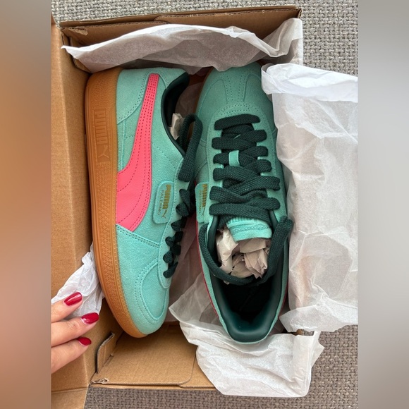 PUMA Palermo Sneakers – Aquatic Pink/Green – Size 8.5 - Picture 8 of 13